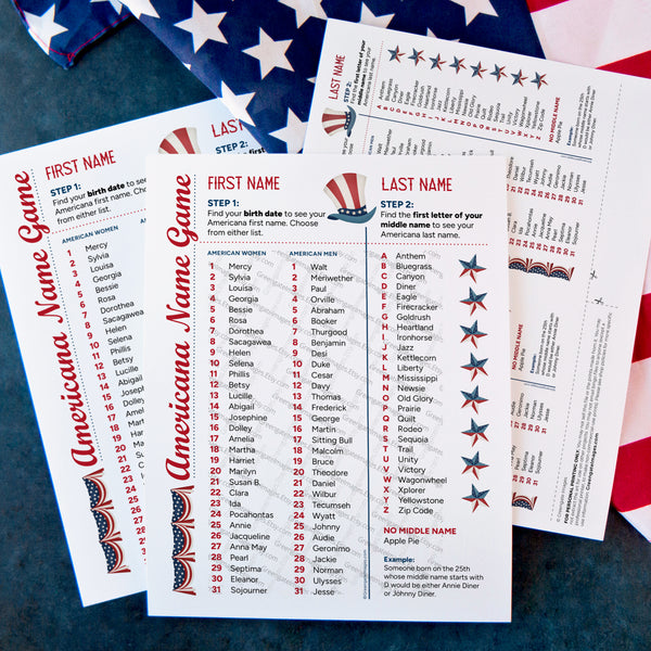 Americana Name Generator - Printable Digital Download by Greengate Images