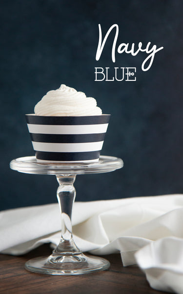 Navy Stripe Cupcake Wrapper - Greengate Images