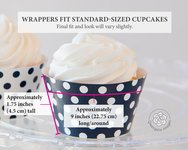 Navy Blue Polka Dot Cupcake Wrappers
