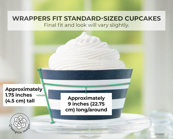 Navy Stripe Cupcake Wrapper - Greengate Images