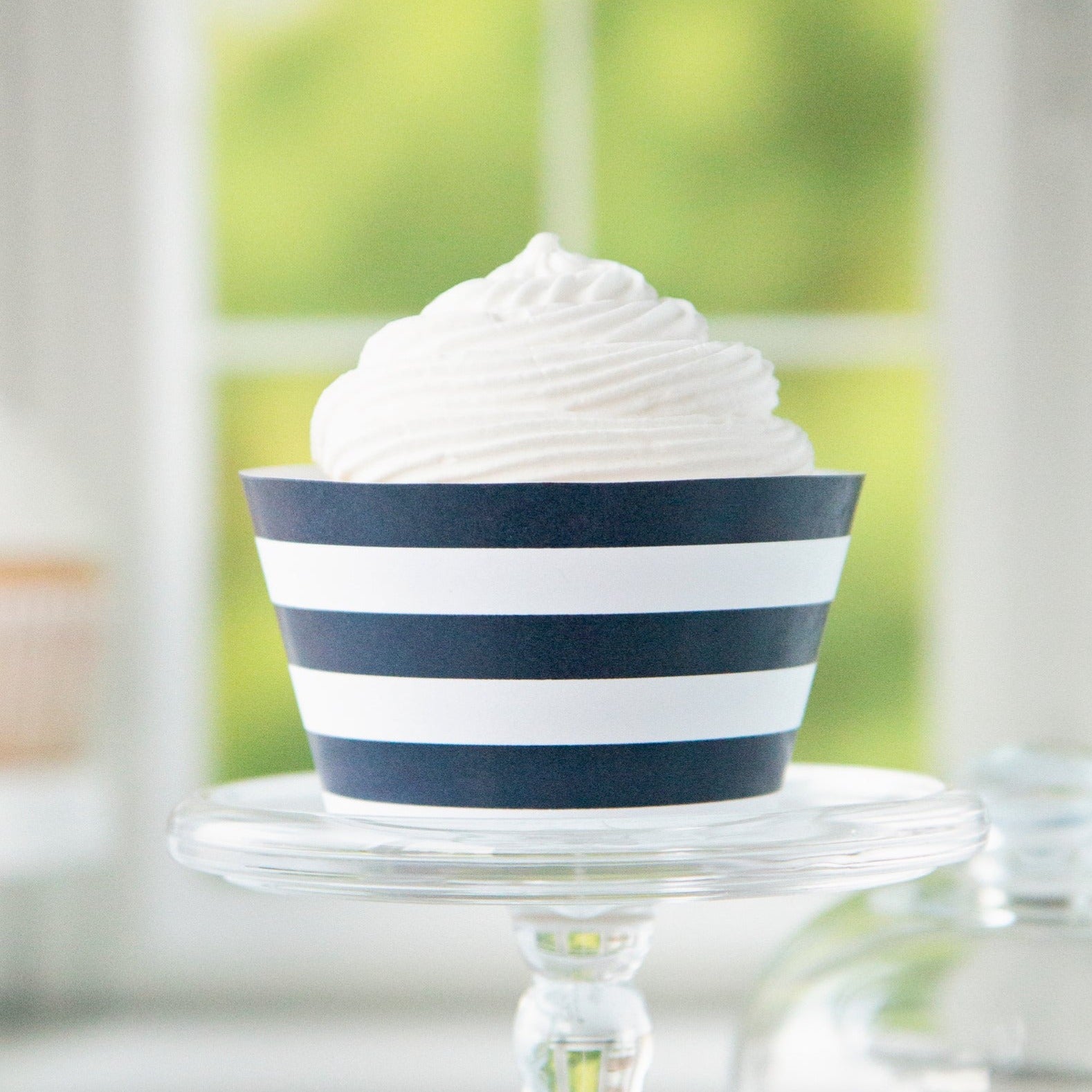 Navy Stripe Cupcake Wrapper - Greengate Images