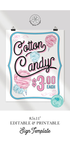 Cotton Candy Sign - 8.5x11"