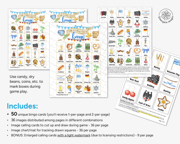 Oktoberfest Bingo - Printable Digital Download by Greengate Images