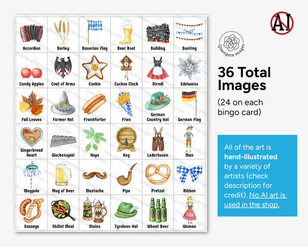 Oktoberfest Bingo - Printable Digital Download by Greengate Images