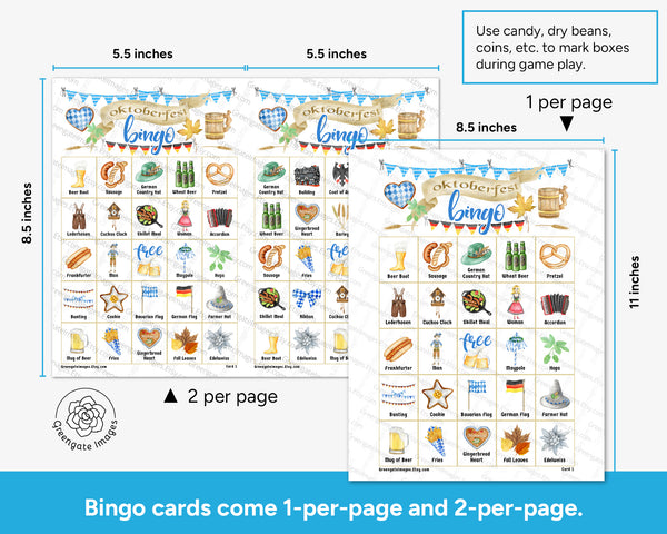Oktoberfest Bingo - Printable Digital Download by Greengate Images