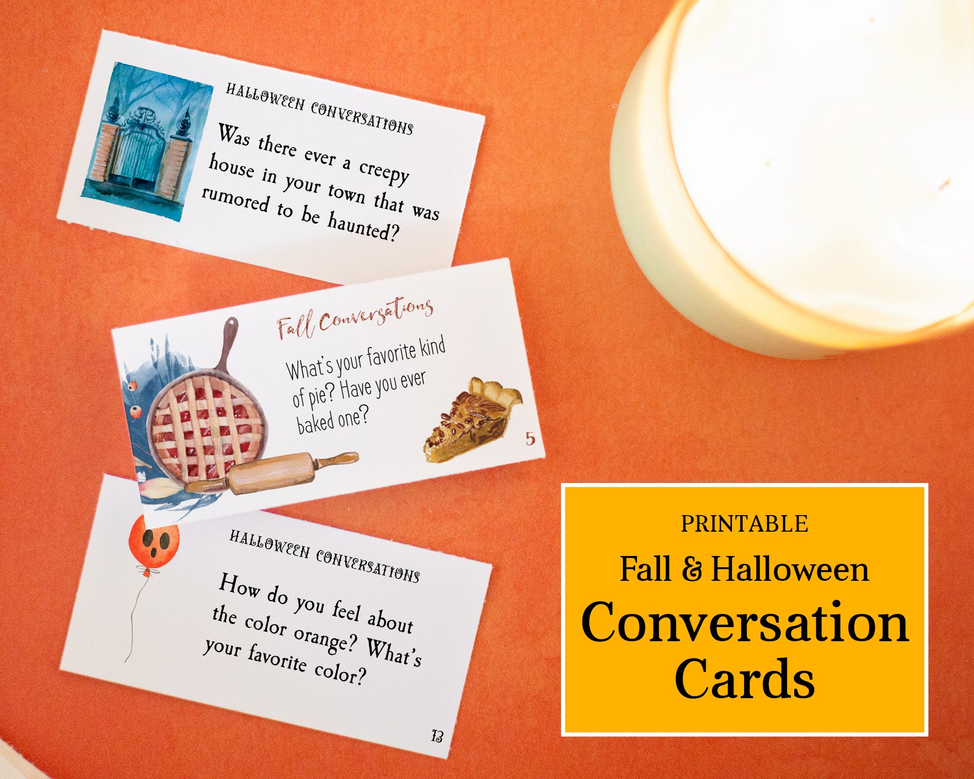 Fall & Halloween Conversation Cards – Greengate Images fall-halloween-conversation-cards-greengate-images