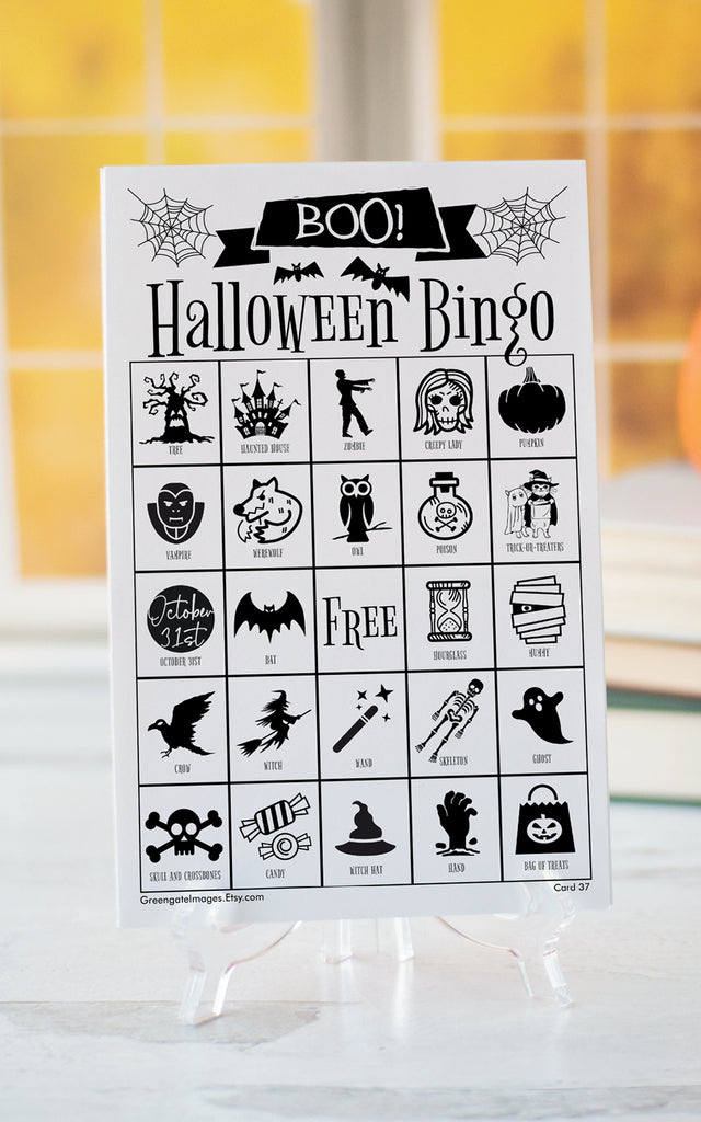 halloween-bingo-cards-black-and-white-doodles-greengate-images for Free Printable Halloween Bingo Cards For 20 Players Halloween Bingo Cards - Black and White Doodles – Greengate Images for Free Printable Halloween Bingo Cards For 20 Players