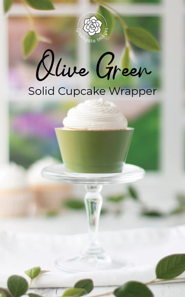 Solid Olive Green Cupcake Wrapper - Greengate Images