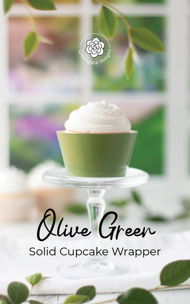 Solid Olive Green Cupcake Wrapper - Greengate Images