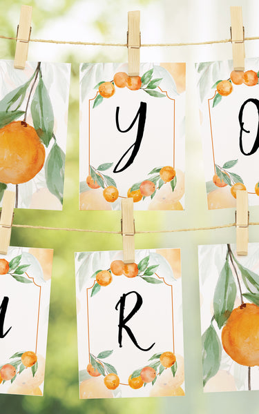 Oranges & Leaves Message Banner - Printable Digital Download by Greengate Images