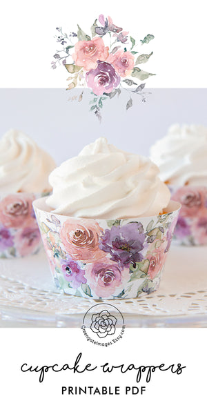 Wedding Cupcake Wrappers - Printable Digital Download by Greengate Images