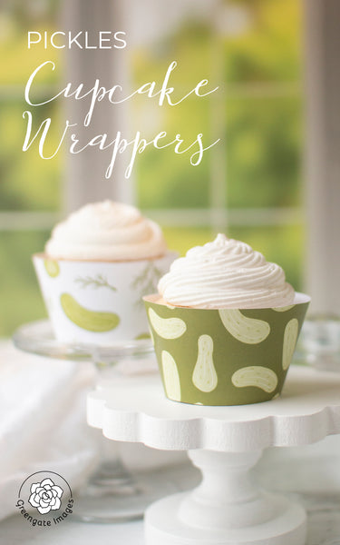 Pickle Cupcake Wrapper Duo - Printable Digital Download by Greengate Images