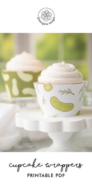 Pickle Cupcake Wrapper Duo - Printable Digital Download by Greengate Images