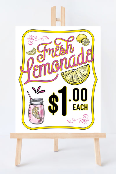 PINK Fresh Lemonade Sign
