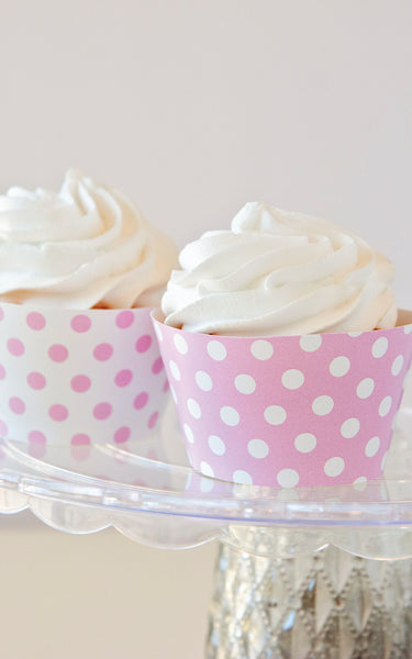 Pink Polka Dot Cupcake Wrappers - Printable Digital Download by Greengate Images