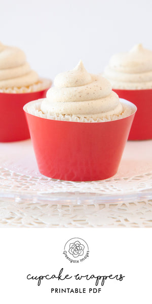 Solid Red Cupcake Wrapper - Greengate Images