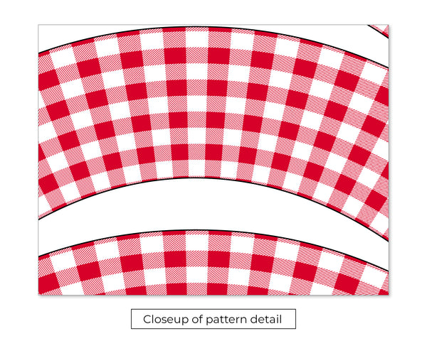 Red Gingham Cupcake Wrapper - Printable Digital Download by Greengate Images