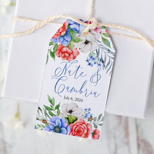 Red, White, and Blue Floral Gift Tag - Greengate Images