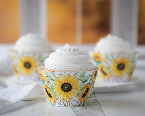 Sunflower Cupcake Wrappers - Printable Digital Download by Greengate Images