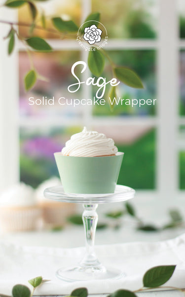 Solid Sage Green Cupcake Wrapper - Greengate Images