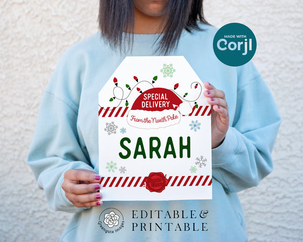 Giant XL Santa Gift Tag - Printable Digital Download by Greengate Images