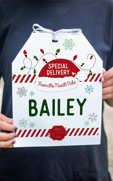 Giant XL Santa Gift Tag - Printable Digital Download by Greengate Images