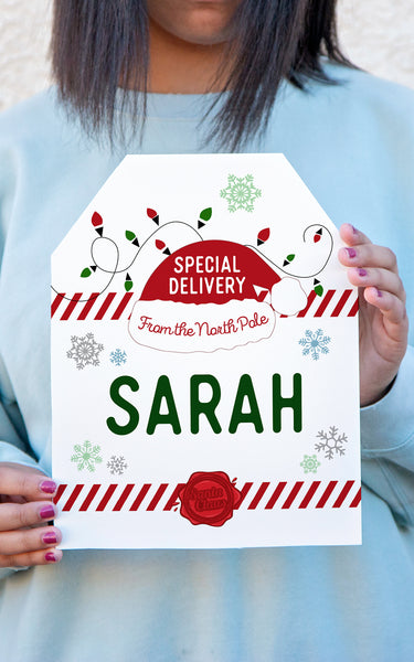 Giant XL Santa Gift Tag - Printable Digital Download by Greengate Images