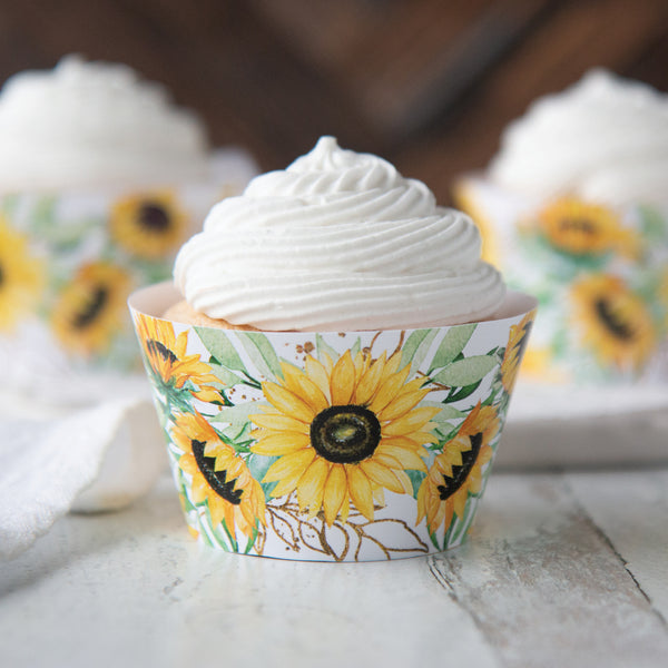 Sunflower Cupcake Wrappers - Printable Digital Download by Greengate Images