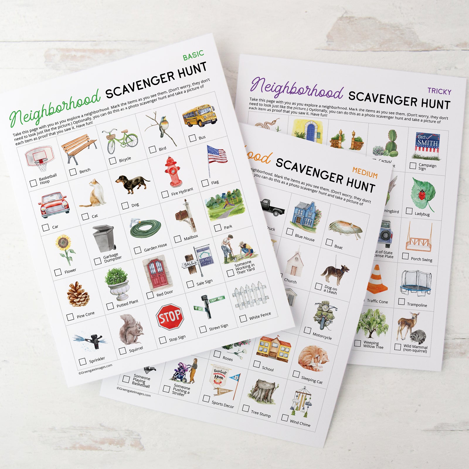 Neighborhood Scavenger Hunt 3-Pack - Greengate Images