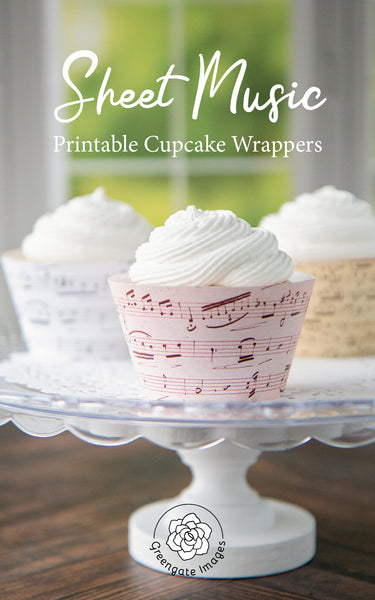 Sheet Music Cupcake Wrappers