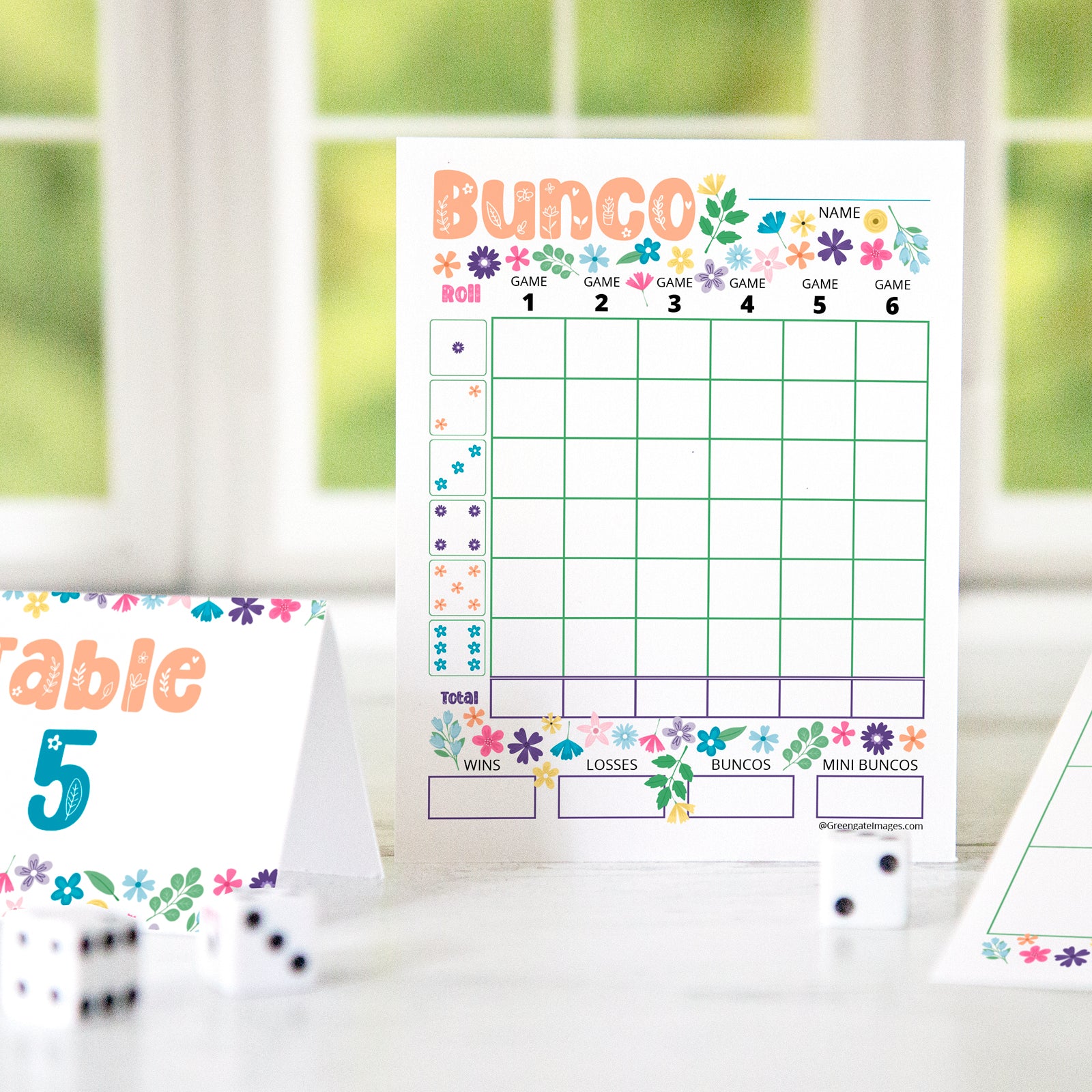 spring-flowers-bunco-scorecard-set-greengate-images for Free Printable Bunco Score Sheet Spring Flowers Bunco Scorecard Set – Greengate Images for Free Printable Bunco Score Sheet