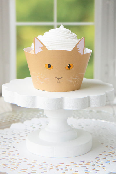 Tan Cat Cupcake Wrappers