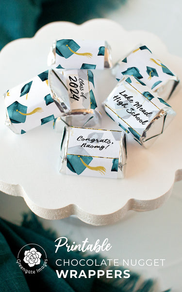 Teal Cap Graduation Nugget Wrappers - Greengate Images