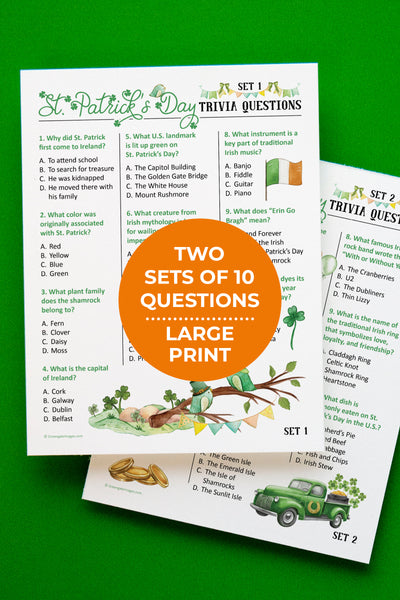 St. Patrick's Day Trivia Questions - Printable Digital Download by Greengate Images