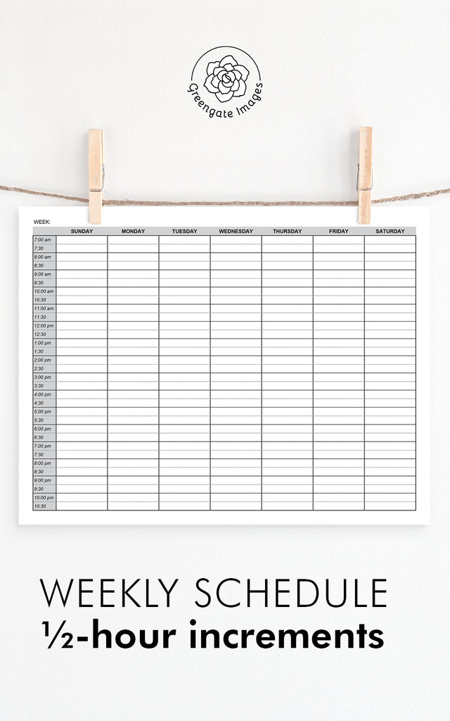 Weekly Planner w/Half-Hour Increments – Greengate Images weekly-planner-w-half-hour-increments-greengate-images