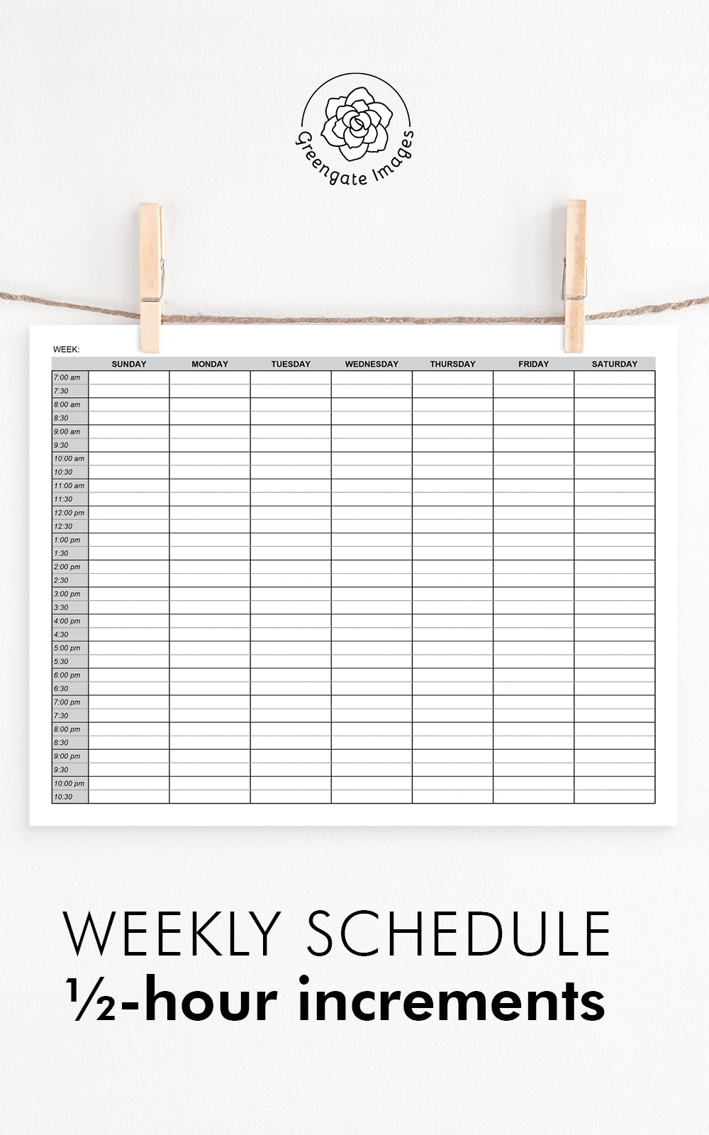 Weekly Planner w/Half-Hour Increments – Greengate Images weekly-planner-w-half-hour-increments-greengate-images