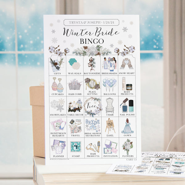 Winter Bridal Shower Bingo Cards