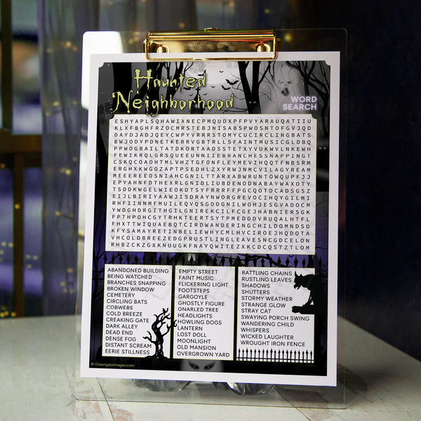 Haunted Neighborhood Word Search