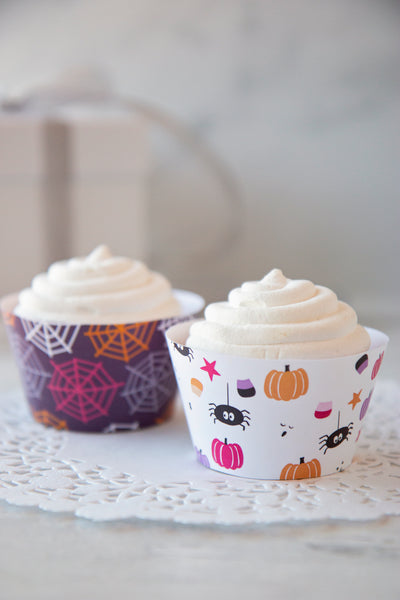 Spiders and Webs Halloween Elements Cupcake Wrappers