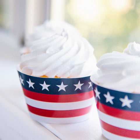Patriotic Cupcake Wrappers - Stars and Stripes