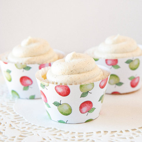 Apple Cupcake Wrapper - Red/Green Mix
