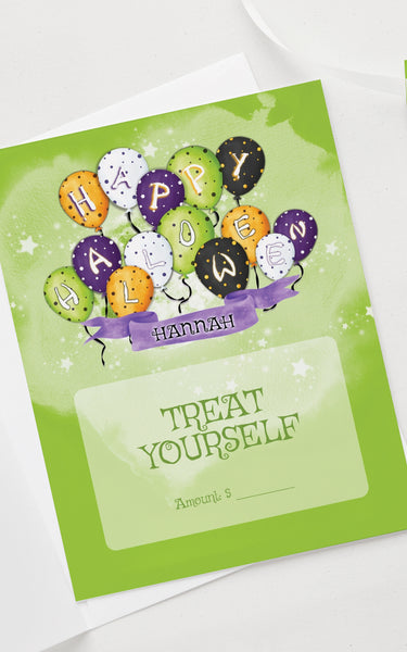 Halloween Balloons Gift Card Holder