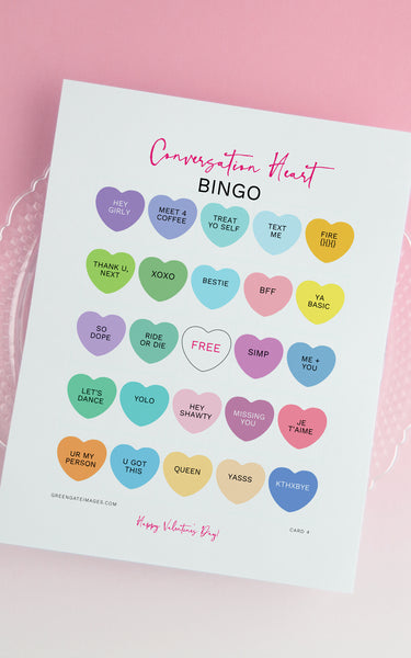 Conversation Heart Bingo - Editable Template
