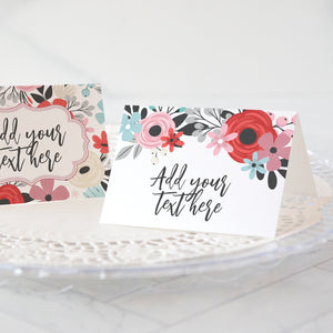 Valentine Floral Place Cards Duo