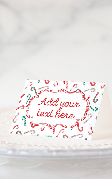Candy Cane Buffet Signs