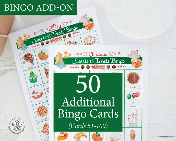 ADD-ON: 50 additional Christmas Sweets & Treats Bingo cards