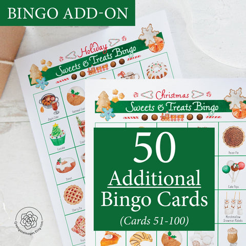 ADD-ON: 50 additional Christmas Sweets & Treats Bingo cards