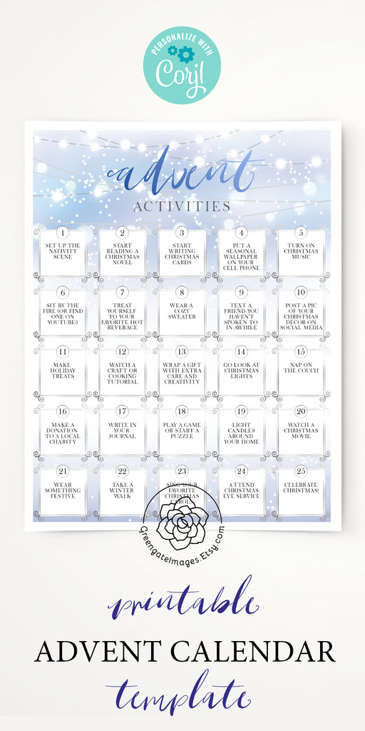 Advent Activities Calendar Blue Winter Greengate Images Advent activities calendar blue winter greengate images
