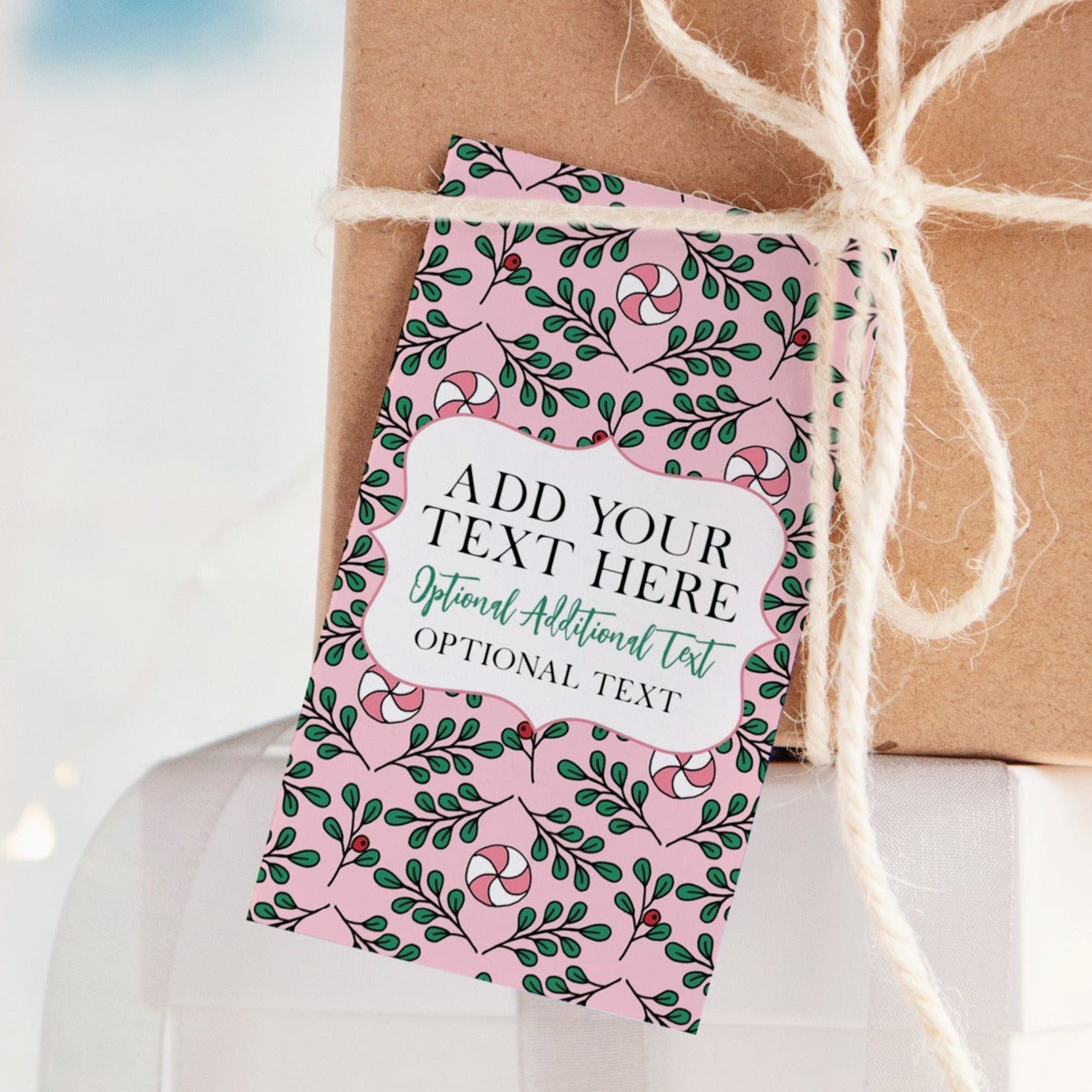 Pink Christmas Gift Tags - Greengate Images