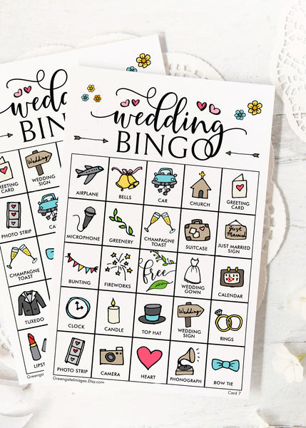 Wedding Bingo - Color Doodles